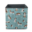 Playing With Beagle Dogs On Blue Storage Bin Storage Cube