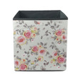 Spring Floral Colorful English Roses On Light Green Design Storage Bin Storage Cube