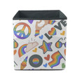Hippie Peace Symbol With Rainbow And Cloud Cute Pattern Storage Bin Storage Cube