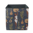 Modern Pretty African American Girl Tropical Summer Illustration Storage Bin Storage Cube
