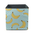 Ornametal Sweet Bananas And Polka Dots On Blue Background Storage Bin Storage Cube