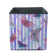 Pretty Theme Mystical Butterfly And Palm Leaves On Striped Storage Bin Storage Cube