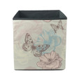 Theme Floral With Roses And Butterflies Storage Bin Storage Cube