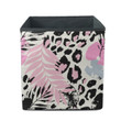 Creative Artistic Tropical Floral With Palm Monstera Leaves Animal Skin Storage Bin Storage Cube