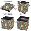 Cute Corgi Dogs On Dark Background Storage Bin Storage Cube