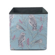 Retro Background With Birds Perched On Flower Branch Storage Bin Storage Cube
