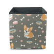 Cute Corgi Dogs On Dark Background Storage Bin Storage Cube