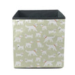 Cute White Dogs Isolated On Green Storage Bin Storage Cube