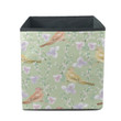 Beautiful Birds And Violet Flower And Leaves Storage Bin Storage Cube