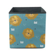 Muzzles Of Lions In Blue Background Storage Bin Storage Cube