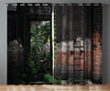 Bricks Plants Wall Pattern Window Curtain Home Decor