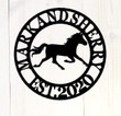Horse Icon Custom Name Cut Metal Sign