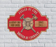 Custom Name And Year Red Fueled By Fire Driven By Courage Cut Metal Sign