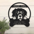 Bernese Mountain Dog's House Gift For Dog Lovers Custom Name Cut Metal Sign