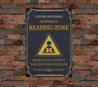 Custom Name You're Entering My Reading Zone Rectangle Metal Sign