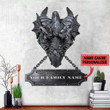 Welcome Dragon Black And White Cut Metal Sign Custom Name