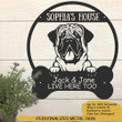 Bullmastiff Dog's House Gift For Dog Lovers Custom Name Cut Metal Sign