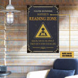 Custom Name You're Entering My Reading Zone Rectangle Metal Sign