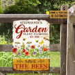 Custom Name And Year Garden Plant Flowers Save The Bees Rectangle Metal Sign