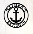 Nautical Anchor Custom Number And Name Design Cut Metal Sign