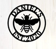 Honey Bee Family Name Cut Metal Sign