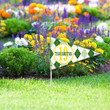 19th Hole Golf Colorful Background Metal Garden Stake Custom Name