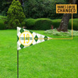 19th Hole Golf Colorful Background Metal Garden Stake Custom Name