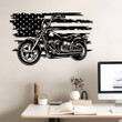 Flag Motorcycle Skull Symbol Black And White Background Cut Metal Sign