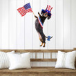 Patriotic Dachshund Black And White Background Cut Metal Sign
