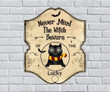 Custom Name And Cat Breed The Witch Beware Of The Cat Cut Metal Sign