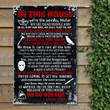Black Theme In This House We're The Weirdors Rectangle Metal Sign