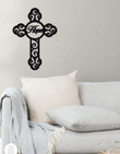 Hope Faith Cross Quote Cut Metal Sign