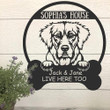 Pretty Dog's House Gift For Dog Lovers Custom Name Cut Metal Sign