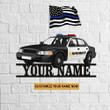 Sheriff Car Custom Name Black And White Background Cut Metal Sign
