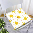Cute Smiling Yellow Shining Sun And Red Hearts Chair Pad Chair Cushion Home Decor