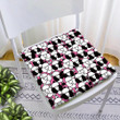 Black And White Cute Poodles On Pink Chair Pad Chair Cushion Home Decor