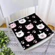 Cute Head Of White And Pink Cats In Kawaii Style Chair Pad Chair Cushion Home Decor
