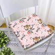 Cute Girly Fox Dancing With Love Pink Theme Design Chair Pad Chair Cushion Home Decor