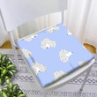 Cute Poodle On A Blue Background Chair Pad Chair Cushion Home Decor