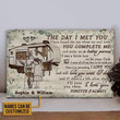 5th Wheel The Day I Met You Custom Name Rectangle Wooden Sign Wooden Plaques