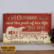 A Guitarist Couple Live Here Custom Name Rectangle Wooden Sign Wooden Plaques