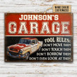 Auto Mechanic Garage Tool Rules Don't Move Them Rectangle Metal Sign Custom Name