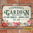 Beautiful Flower Gardening Plant Smiles Custom Name Year Rectangle Metal Sign