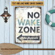 No Wake Aone Lake Superior Rectangle Metal Sign Custom Name And Text