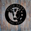 Pretty Cow Custom Name And Time Cute Design Cut Metal Sign
