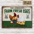Chicken Farm Fresh Eggs Green Rectangle Metal Sign Custom Name