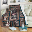 3D Pitbull Dog Photo Frame Gift For Dog Lovers Cool Design Sherpa Fleece Blanket