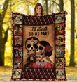 Gift For Wife Till Death Do Us Part Sugar Skull Design Sherpa Fleece Blanket