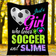 Heart Soccer Ball Gift For Girls Trendy Style Design Sherpa Fleece Blanket