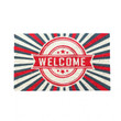 Retro Welcome Red And Grey Lines Design Doormat Home Decor